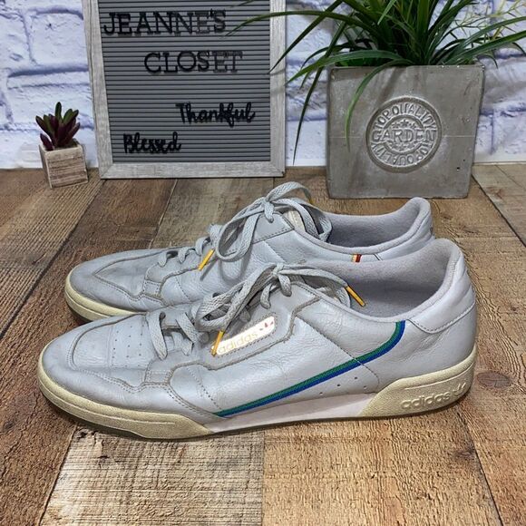 Size 13 - adidas Continental 80 Grey preowned - Picture 1 of 10